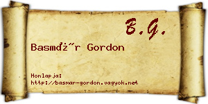 Basmár Gordon névjegykártya